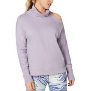 Calvin Klein Performance Purple Mock Neck Cold Shoulder Top - XL